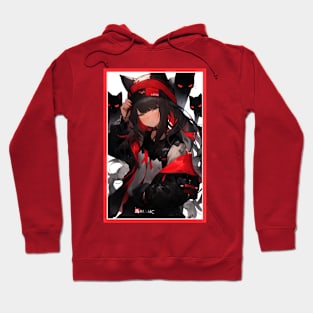 Aesthetic Anime Girl Red White Black | Quality Aesthetic Anime Design | Chibi Manga Anime Art Hoodie